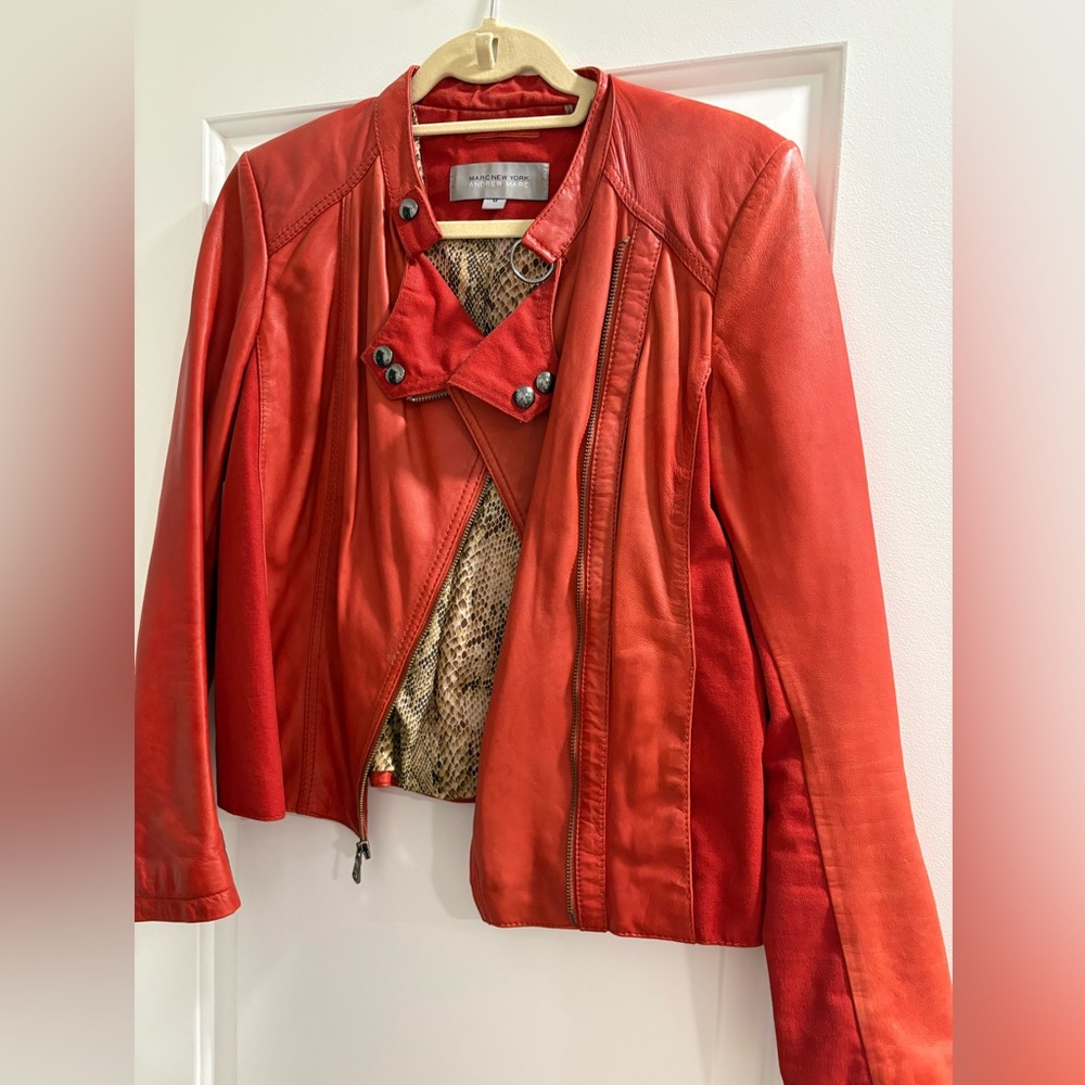 Marc Andrew Marc Red Leather Jacket M